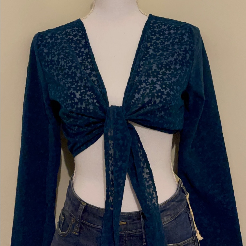 Blue Tie Top